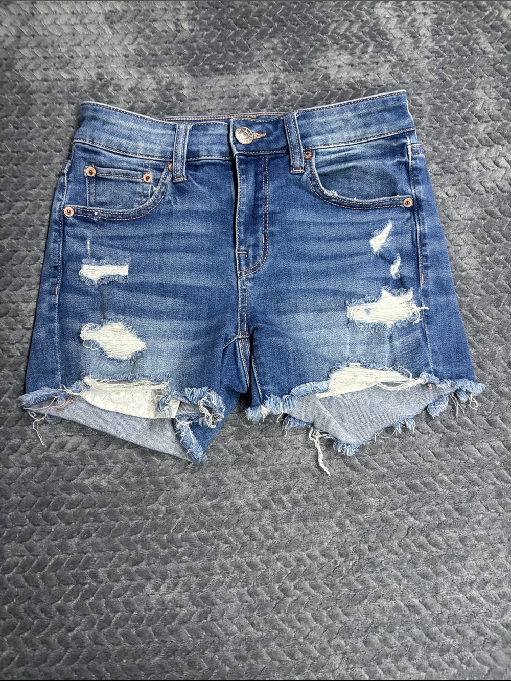 American Eagle Outfitters Distressed Denim Cutoff Shorts - Blue